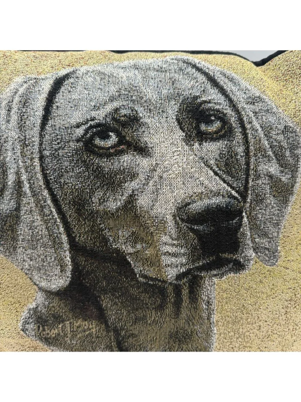 Weimaraner Dog Decorative Square Throw Pillow Tapestry Design 15 Inches